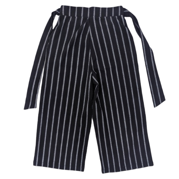 Altar'd State Cropped Wide Leg Pants Gauchos Culotte Womens Small Black Stripe - Picture 5 of 14